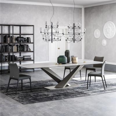 China White Marble Dining Table Sets (Others) Adjustable Contemporary Stainless Steel Base Dining Room Furniture for sale