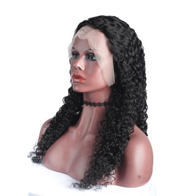 China Jerry Curl Wholesale Jerry Curly Front Lace Human Hair Wig, Long Natural Black Curly Brazilian Hair Lace Wig For Women for sale