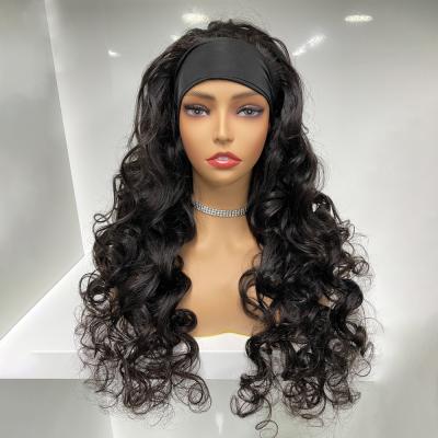 China One Factory Price Distributor Cuticle Aligned Headband Wig Good Quality Curly Hair Wig None Lace Up Glueless Headband Wigs Virgin Hair for sale