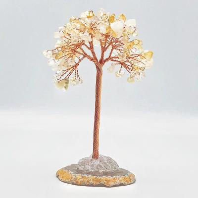 China Europe Gemstone Crystal Crafts Quartz Crystal Tree Hand Decoration Feng Shui Money Tree Agate Craving Home Base for sale