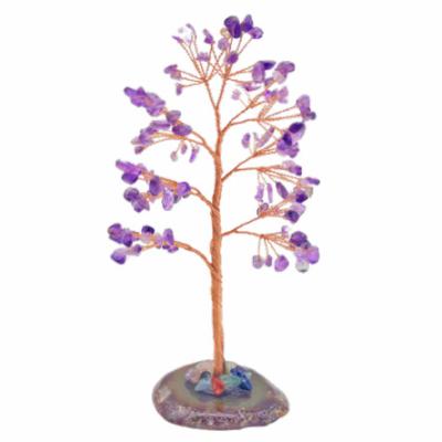 China Handmade Crystal Gravel Resin Open Tree Amethyst Tumbles Qian Baoshu Healing Gifts Crystal Tree for sale