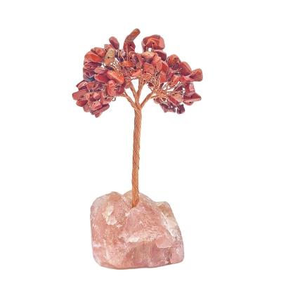 China Handmade Natural Crystal Copper Clad Copper Tree Of Life Low Quartz Lucky Tree Decoration for sale