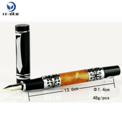 China Student Good Acrylic Ring Decorating Luxury Chinese Fountain Pens Metal Fountain Pen for sale