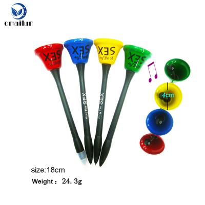 China Plastic Ball Pen Christmas Bell Holiday Promotional Novelty Pens Musical Pen For Kids for sale