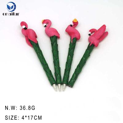 China Pen New Polyresin Flamingo Shape Promotional Novelty Pen , Custom Shaped Molded Ballpoint Pen for sale