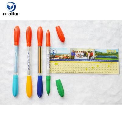 China Promotional Pen Cheap Double Sided Retractable Ball Pen Calendar Banner Pens Advertising Pull Out Banner Pen for sale