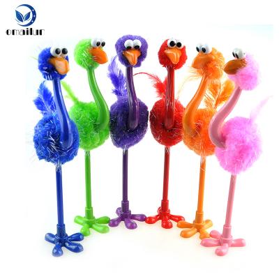 China Pen Novelty Desktop Holder Ostrich Feather Gift Promotional Ballpoint Pen With Nib for sale