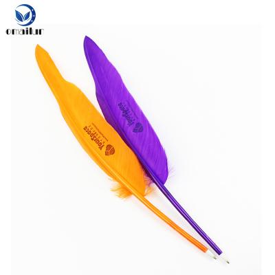 China Promotional Cheap Promotional Pen Novelty Quill Pen For Logo Print for sale