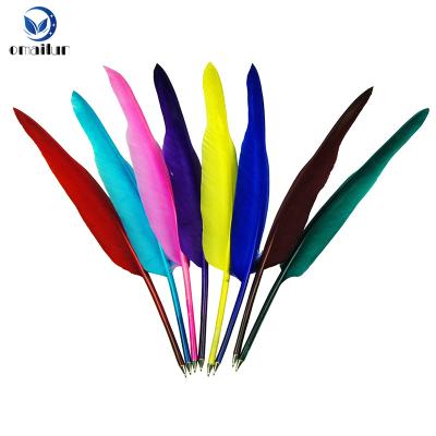 China Pen Custom Promotional Multi Color Goose Feather Ballpoint Pen , Cheap Fountain Pen for sale