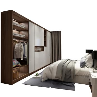 China Design (Size)Adjustable Bedroom Furniture White Wood Wardrobe Amoires Modern Laminate Cabinet for sale