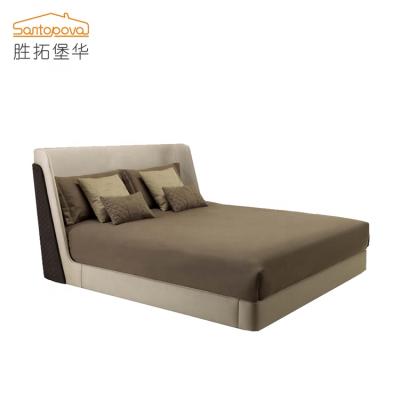 China Customizable Italian Luxury Multilayer Solid Wood Soft Frame Bed Hotel 1.8m Soft Bed for sale