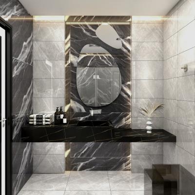 China Modern Round Marble Countertop Mirror Modern Vanity for sale