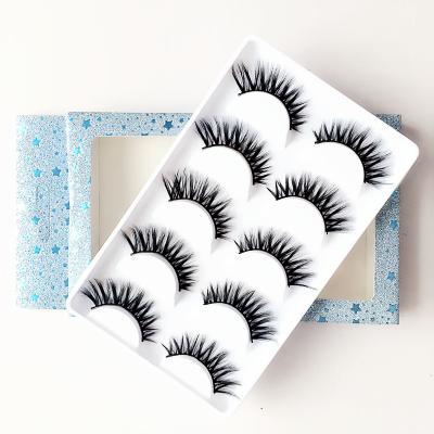 China Natural Soft Fake Handmade Reusable Mink Eyelash For Women from 5D Strip Reusable Long for sale