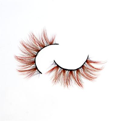 China Custom False Mink Rainbow Colorful Eyelash With Strip 3d Strip Soft Colored Eyelash Custom Package for sale