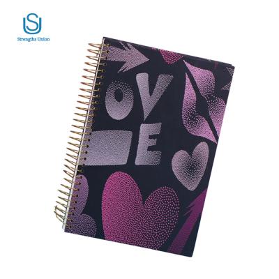 China Customizable high quality luxury spiral bound notebooks with labels for sale