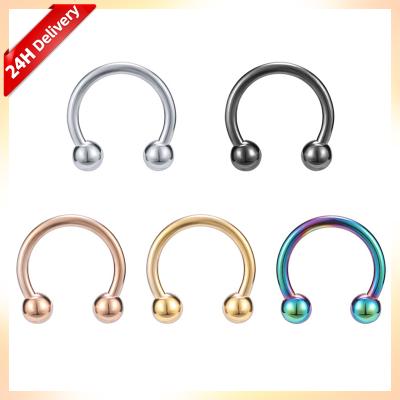 China HOVANCI Circular 316L Horseshoes Barbell CBR Ring Eyebrow Nose Rings Punk Surgical Steel Jewelry for sale