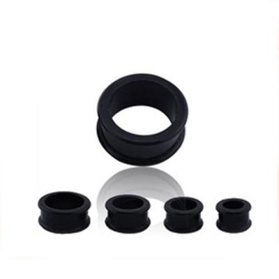 China Popular Flexible Silicone Flesh Ear Plug Black Flexible Ear Gauges Tunnel for sale