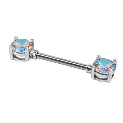 China CLASSIC Hypoallergenic Steel Girl's Industrial Zircon Body Jewelry Barbell Ear Piercing for sale