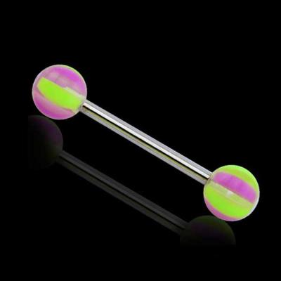 China Hot Sale Stainless Steel Amazon Surgical Steel Straight Acrylic Ball Barbell Magnetic Industrial Ear Piercing for sale