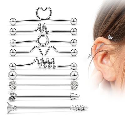 China HOVANCI 13pcs/set FASHIONABLE industrial body stainless steel jewelry ear piercing piercing barbell for sale