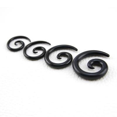 China Fashionable Black and White Acrylic Body Expander Set Taper Ear Plug Mix Size 3-12mm Piercing Jewelry for sale