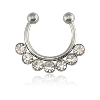 China NEW cute! White Crystal Nose Piercing Septum Piercing Rings Jewelry for sale