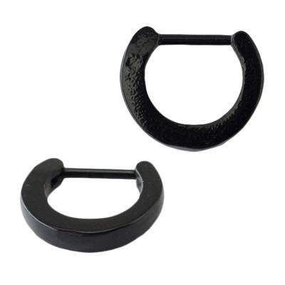 China Wholesale Black Simple Design Stainless Steel Tribal Septum Ring Nose Clicker for sale