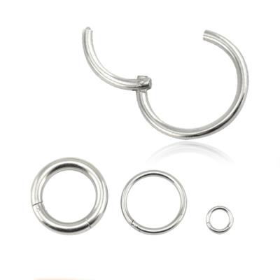 China Black Hinged Nose Ring Stainless Steel 316l Circle Nose Rings Segment for sale