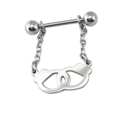 China ALLOY Barbell Breast Nipple Piercing Jewelry Dangle Handcuffs Lock Nipple Ring for sale