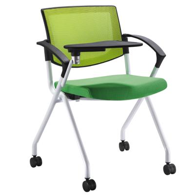 China Modern Mesh School Conference Room Folding Chair Tablet Chair With Wheels for sale