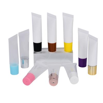 China Cosmetic makers wholesale lipstick plastic clear tube extrusion tube 10ml gloss lip squeeze pipe custom logo for sale