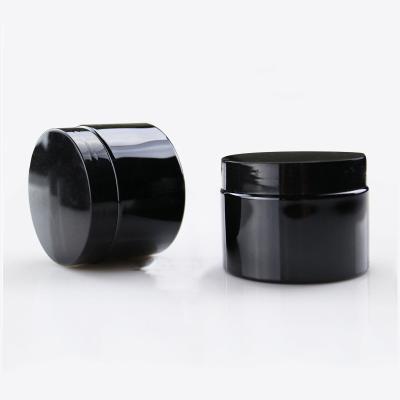 China Wholesale Cosmetic Spot Bottle 150g Black Wide Mouth Bottle Face Cream Plastic Cream Bottle for sale