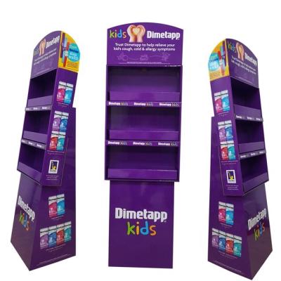 China Recyclable In-store Marketing  Cardboard Sidekick Floor Display Shelves for sale