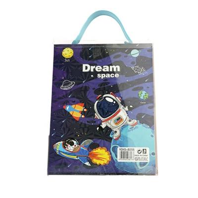 China Plastic Wholesale cheap price 6 pieces space cartoon astronaut eco friendly plastic portable box kitting stationery set for boys for sale