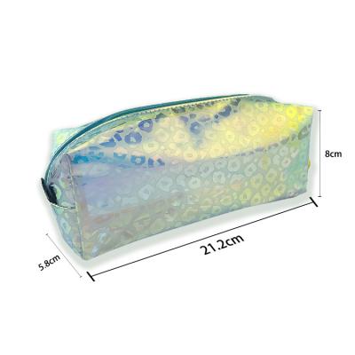 China Gift 2023 new fashion trend leopard print fancy fabulous laser PVC cover stationery holder pencil box pencil case for students kids for sale