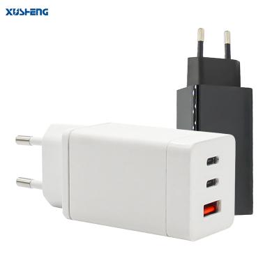 China OEM&ODM 65w Mobile Phone Usb C Laptop Charger 3 Ports GaN Fast Charging Usb Wall Charger Gan Universal Adapter Fast Charger for sale