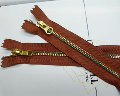 China Metal Finish Zipper Auto Lock #5 Metal Zipper Closed And Open End Two Ways for sale