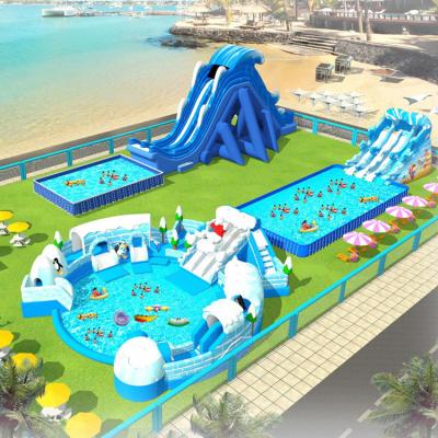 China Plato PVC With Net Inflatable Water Park With Pool Water Park Equipment Price Amusement Park Equipment for sale