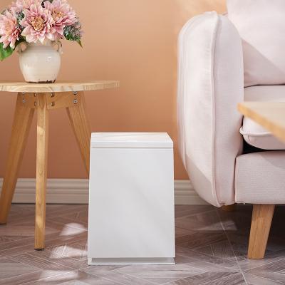 China Home Style Modern Stocked Bathroom Accessories Plastic Square Bin Trash Bin With Lid for sale