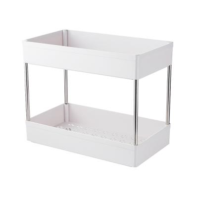 China Multi Purpose White Removable Storage Box Plastic Bathroom Stocked Shelf With Wheels for sale