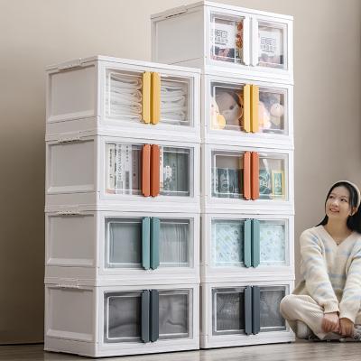 China Durable Collapsible Plastic Folding Folding Cartons Storage Box With Handle Collapsible Storage Bins for sale