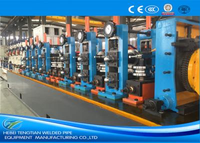 China ERW60 Industrial Pipe Machine Blue Color High Frequency Square Tube Mill for sale