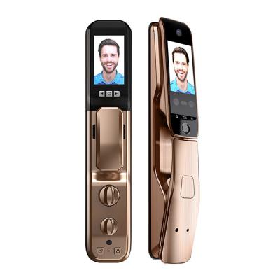 China Home 2021 New Big Screen Camera Rfid Cylinder Lock Built-in Face Recognition Smart Electronic Lock Smart Locks for sale