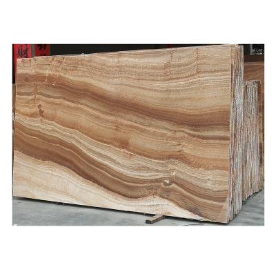 China Modern Teak Wood Marble Big Slabs , Stone Marble Gold Wood Grained Yellow Marble for sale