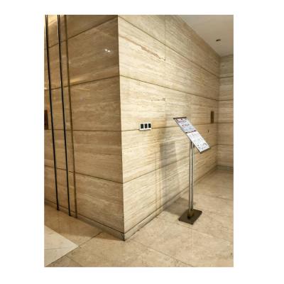 China Modern Natural Travertine Italian Roman Polished Beige Ivory Tile Wall Flooring Stone for sale