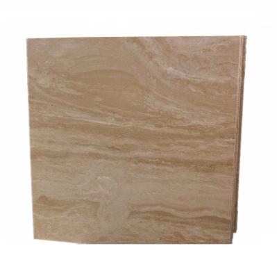 China Indoor and outdoor high-grade ornament. M2 Compound Travertine Marble Tiles Flooring Stone Light Cream Prices for sale