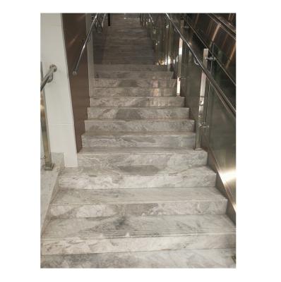 China Project Marble White Customized Indoor Exterior Gray Stairs Treads Interior Stone for sale