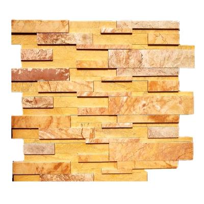 China Wall Decoration Yellow Gold Stone 3D Design Culture Stone Natural Luminous Yellow Marble Cladding for sale