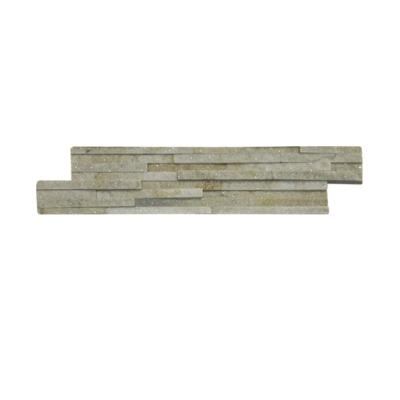 China FSSW-340 Modern White Color Stone Cladding Culture Stone Interlocking Beige Quartz Exterior Wall Tiles for sale