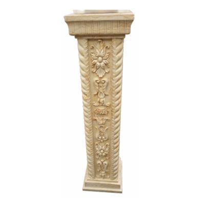 China MCS245 Solid White Limestone Columns Decoration Pillar Stone Carved Luxury Outdoor Or Indoor Roman Column for sale